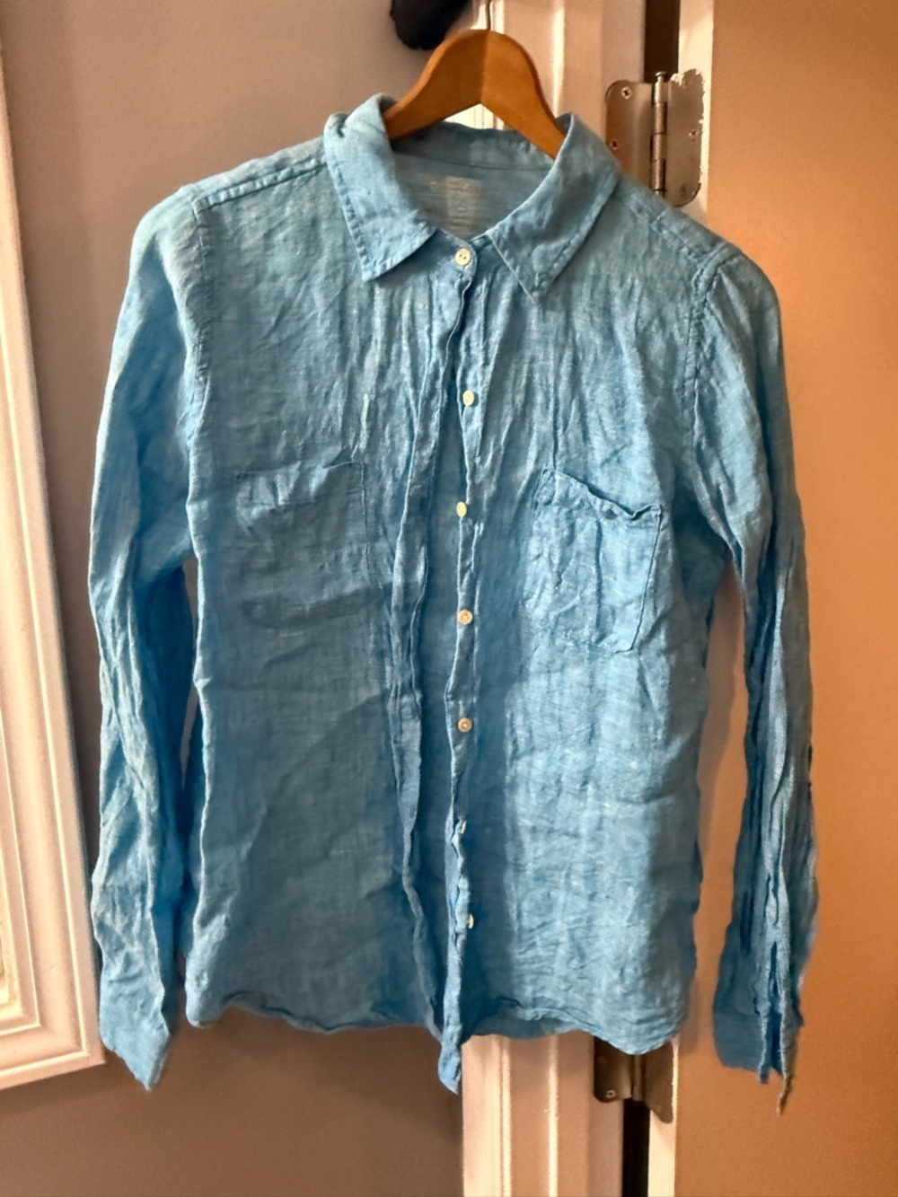 Lilly Pulitzer Light Blue Linen Button-Down Shirt